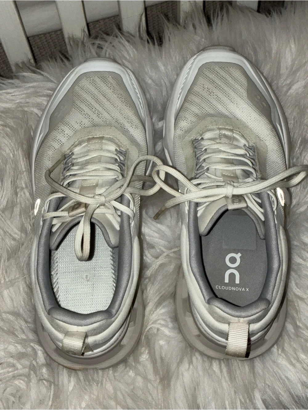 On Running Cloudnova X Lace-Up Sneakers White/Glacier. Sz 5.5
